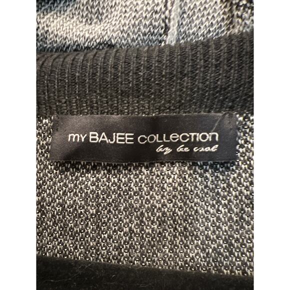 My Bajee Collection Women’s Open Front Cardigan Sweater Size M/L Black Beige - Picture 2 of 3
